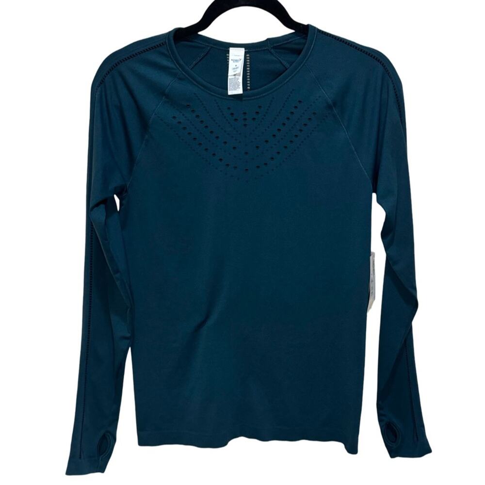 Old Navy Active Go-Dry Fitted Seamless Top - Dark Teal Size M